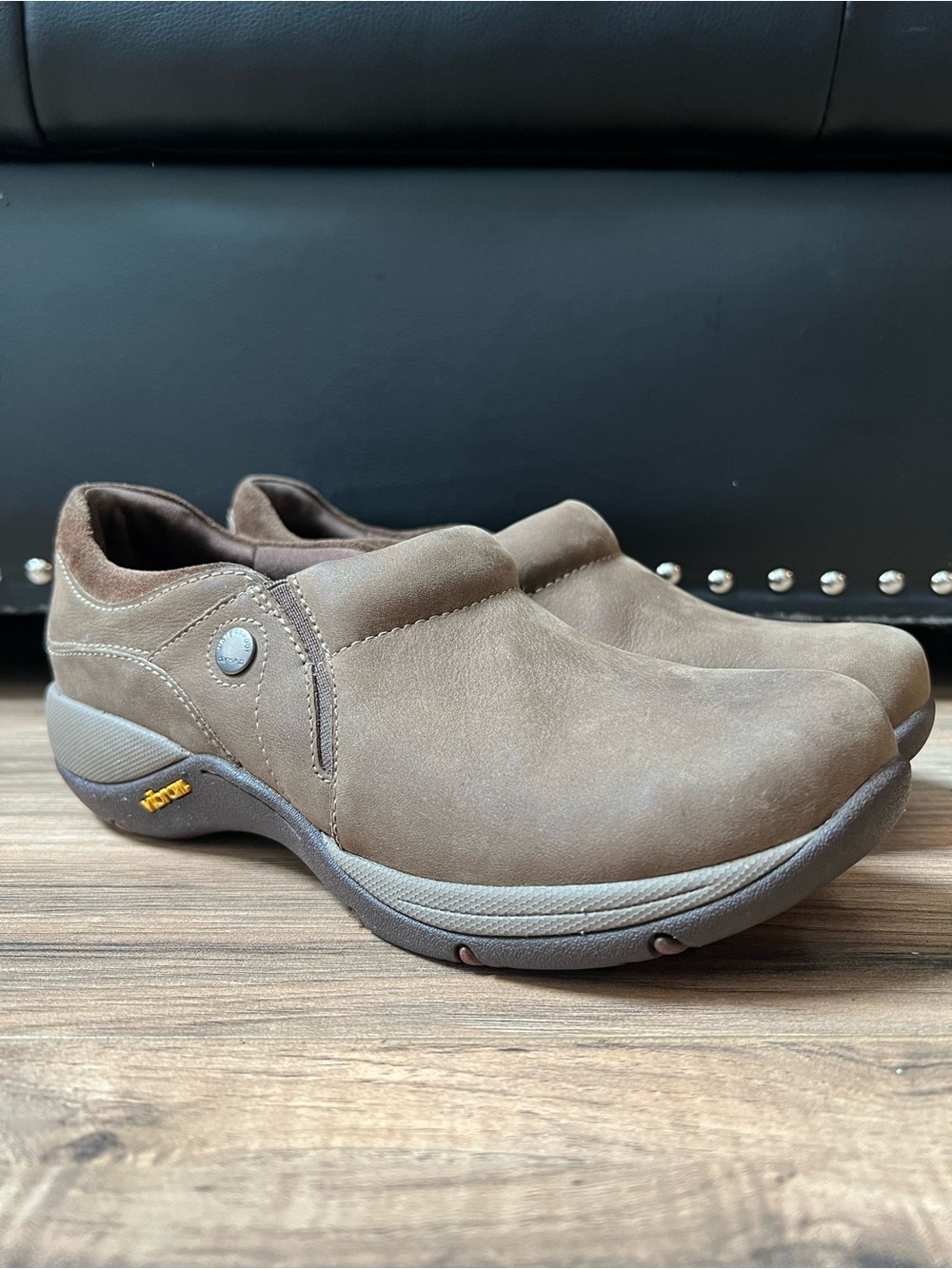 Dansko Brown Nubuck Slip-On Clogs
